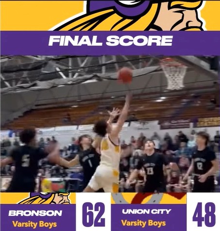 Bronson boys beat Union City 62-48